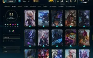 Prata 1 com 110 Champs e 95 Skins ( ADC / TOP / MID )
