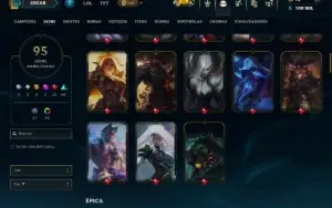 Prata 1 com 110 Champs e 95 Skins ( ADC / TOP / MID )