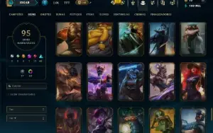 Prata 1 com 110 Champs e 95 Skins ( ADC / TOP / MID )