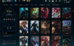 Unranked com 140 Champs e 224 Skins ( JG / TOP )
