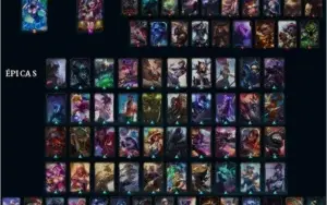 CONTA COM TODOS OS CHAMPION 186 SKINS DIAMANTE 1