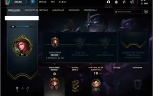 Conta bronze 1 com 2 skins e 22 champs