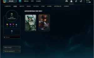 Conta bronze 1 com 2 skins e 22 champs