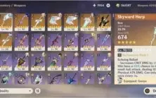 GENSHIN IMPACT END GAME - 22 ÍTENS T5 (14 Pers., 8 Armas)