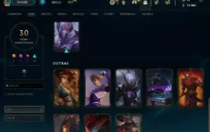 Conta diamante LoL com rp gasto varias skins