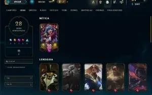 Unranked com 75 Champs e 28 Skins