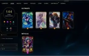 Conta League of Legends com 148 skins + todos campeões