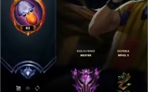 CONTA MASTER LOL acabei de upar mmr master 150pdl+ (16 kins)