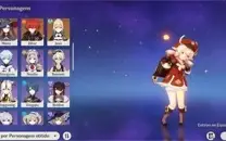 Conta com Yelan, Ayato, Yoimi, Klee, Diluc, Mona e Jean AR55