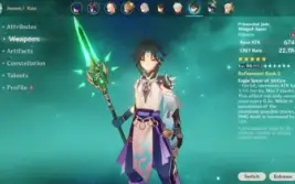 Genshin Impact Conta AR60 late game vários 5* com armas BiS
