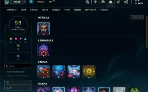 Unranked com 32 Champs e 5 Skins