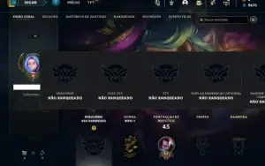 Unranked com 32 Champs e 5 Skins