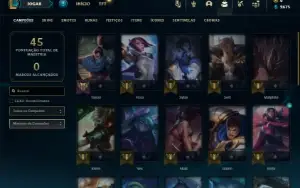 Unranked com 32 Champs e 5 Skins