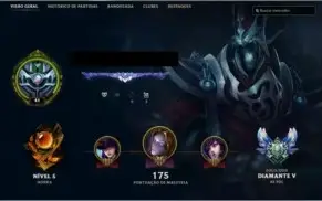 Conta de League of Legends Diamond 5