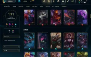 Unranked com TODOS os champs e 131 Skins + 7 Vitoriosas