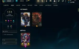 Unranked com TODOS os champs e 131 Skins + 7 Vitoriosas