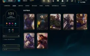 Unranked com TODOS os champs e 131 Skins + 7 Vitoriosas