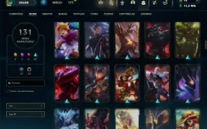 Unranked com TODOS os champs e 131 Skins + 7 Vitoriosas