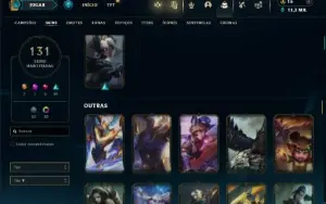 Unranked com TODOS os champs e 131 Skins + 7 Vitoriosas