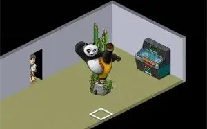 Conta HABBO com (Estátua do Chute de KungFu)