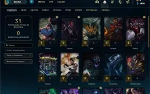 Conta bronze 1 com 30 Champs e 9 Skins