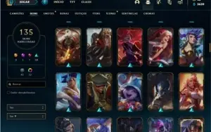 Conta ouro 3 com TODOS os champs e 135 Skins + 5 Vitoriosas