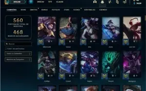 Conta ouro 3 com TODOS os champs e 135 Skins + 5 Vitoriosas