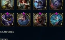 Conta league of legends - Platina 4 - mmr alto - 22 skins