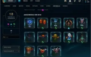 conta gold 3 com 73 skins e varios icones e emotes