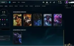 CONTA LOL GOLD 2 - 13 skins