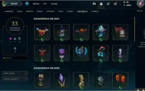 Conta lol Platina Season 11 com 300 skins barata