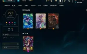 Prata 1 com TODOS os champs e 225 Skins ( SUP / ADC )