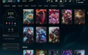 Prata 1 com TODOS os champs e 225 Skins ( SUP / ADC )