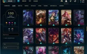 Conta ouro 4 com 82 Champs e 100 Skins + 2 Prestigios