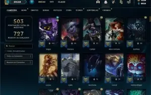 Conta bronze 2 com TODOS os champs, 165 Skins + 3000 RP