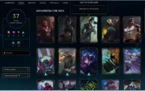 Conta LOL, platina 1 com 37 skins e mmr de Diamond 1