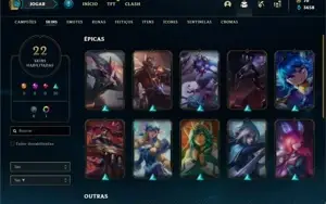 Conta ouro 3 com 45 Champs e 22 Skins