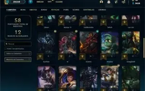 Conta ouro 3 com 45 Champs e 22 Skins