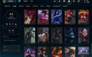 Platina 1 com 60 Champs e 45 Skins + 1000 RP