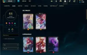Platina 1 com 60 Champs e 45 Skins + 1000 RP