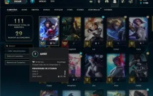Platina 1 com 60 Champs e 45 Skins + 1000 RP
