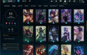 Platina 1 com 60 Champs e 45 Skins + 1000 RP