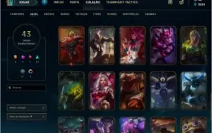 CONTA PRATA 1,  43 SKINS,  105 CHAMPS!