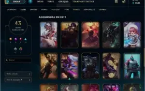CONTA PRATA 1,  43 SKINS,  105 CHAMPS!