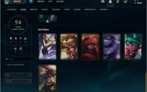 Conta bronze 3 com 24 skins