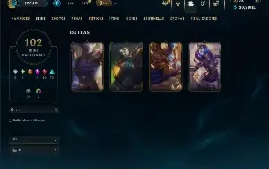 Unranked com 110 Champs e 102 Skins ( SUP / JG / TOP )