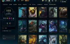 Unranked com 110 Champs e 102 Skins ( SUP / JG / TOP )