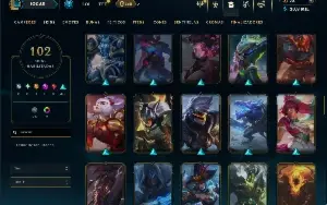 Unranked com 110 Champs e 102 Skins ( SUP / JG / TOP )