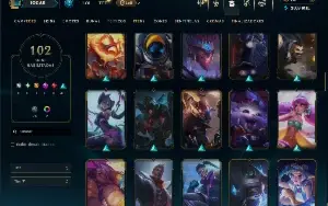 Unranked com 110 Champs e 102 Skins ( SUP / JG / TOP )
