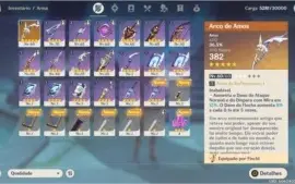 Conta p2w do genshin impact rank 35 com diluc, kiki e venti.